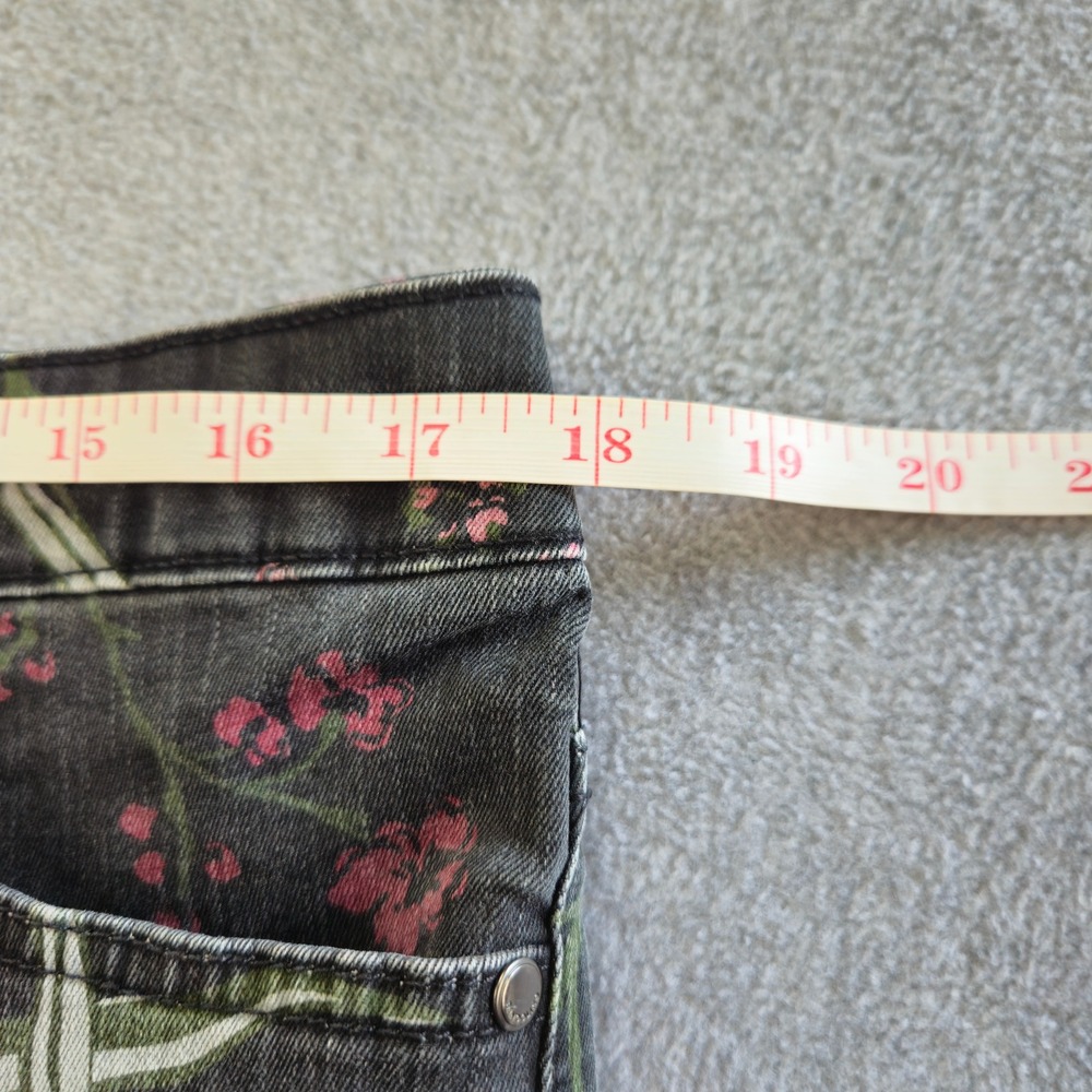 BANDOLINO | AMY | Womens Sz 12 Straight Leg Jeans Black Floral Print Whimsigoth - Picture 11 of 16